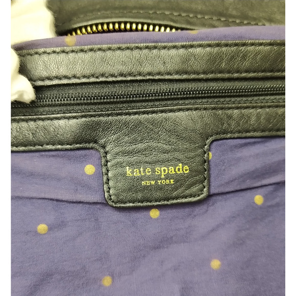 Kate Spade New York Black Soft Leather Zipper Closure Hobo Shoulder Bag - Picture 12 of 16